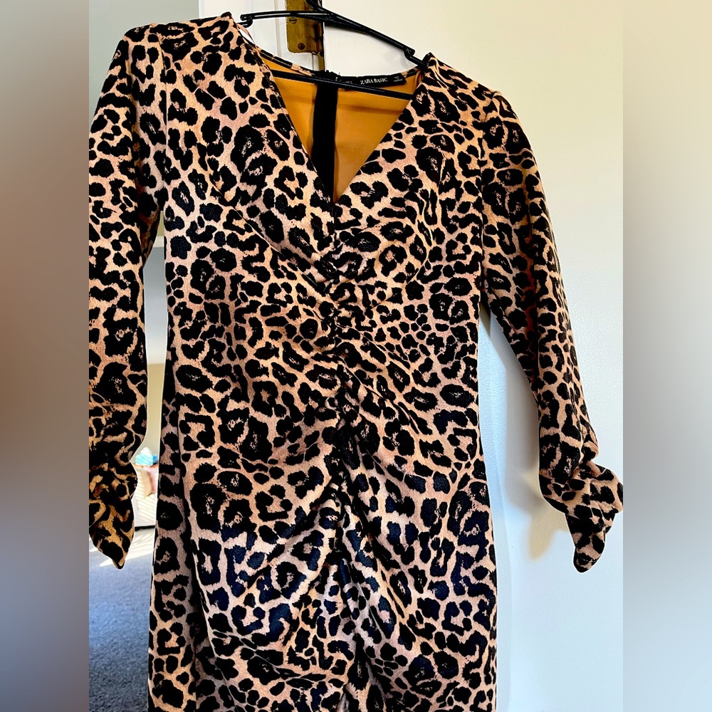 Zara mini dress leopard print